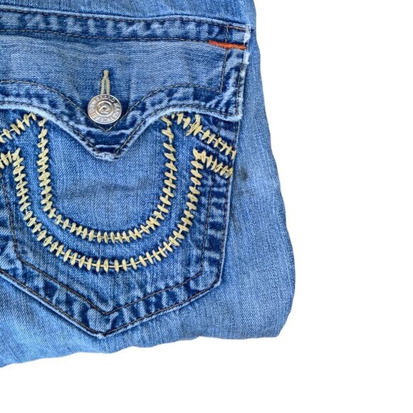 VINTAGE True Religion Jeans Size 32 STRAIGHT Blue - Picture 3 of 10